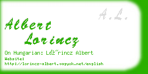 albert lorincz business card